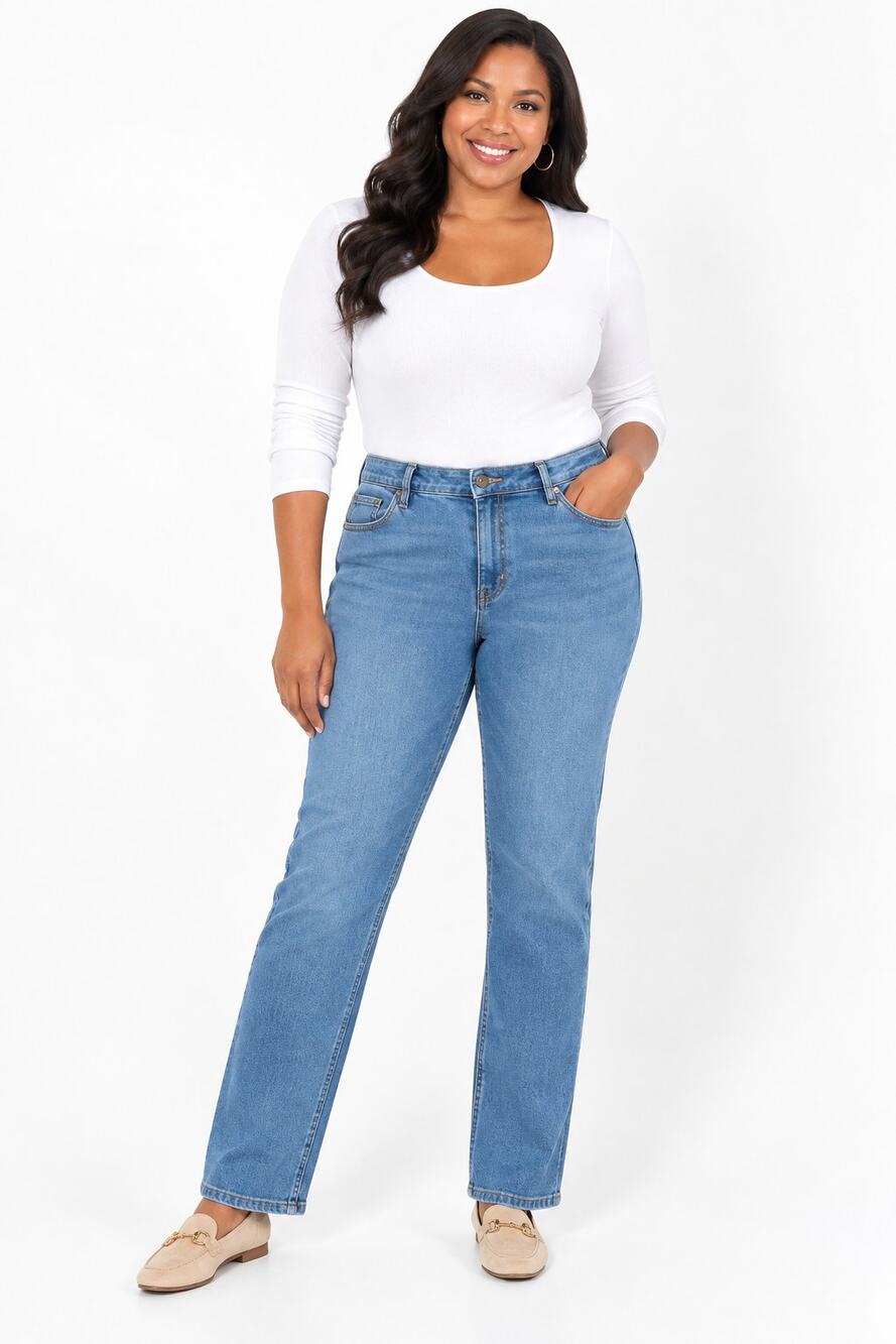 Isaac Mizrahi Live Petite True Denim Straight Leg Jeans Indigo 14P NWT